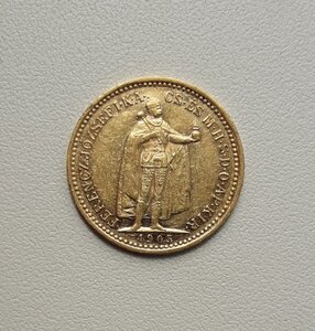 10 крон 1905 г. ЗОЛОТО.