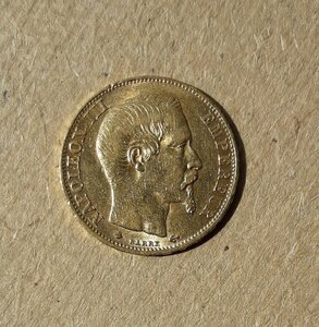 20 франков. 1860 г. ЗОЛОТО.