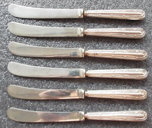 набор десертных ножей,серебро 925+серебрение,Англия