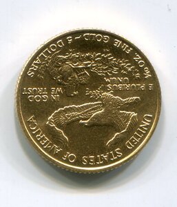 5 долларов 1992 г. Золото.