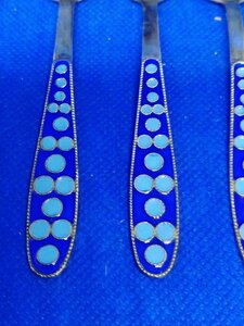 Ложки чайные. Серебро 916. Эмаль