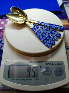 Ложки чайные. Серебро 916. Эмаль