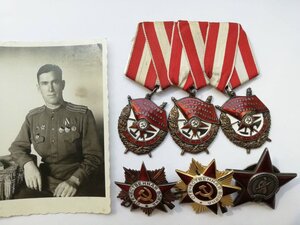 Комплект наград на Летчика (БКЗ - 3шт, КЗ -1, Звезда ВОВ 2шт