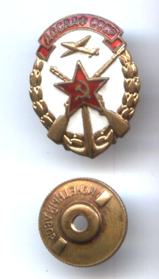 Знак ДОСААФ с документом.