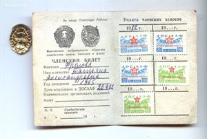 Знак ДОСААФ с документом.