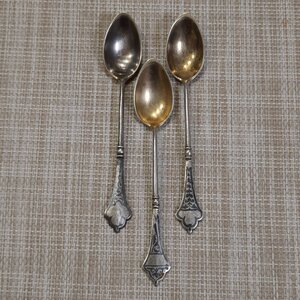 Чайные ложки - серебро 875 чернь
