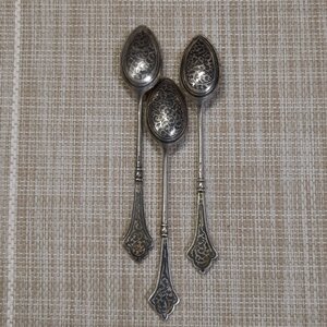 Чайные ложки - серебро 875 чернь