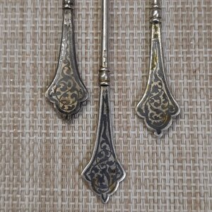 Чайные ложки - серебро 875 чернь