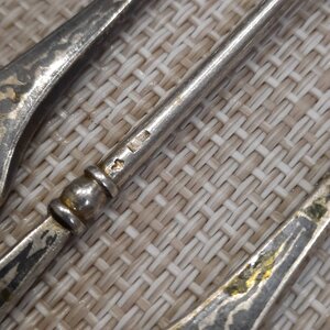 Чайные ложки - серебро 875 чернь