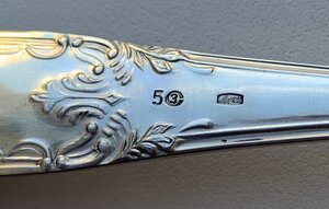 Комплект столовых ложек 6 штук 875 пробы в ЛЮКСе.