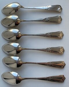 Комплект столовых ложек 6 штук 875 пробы в ЛЮКСе.