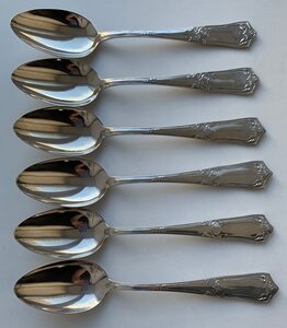 Комплект столовых ложек 6 штук 875 пробы в ЛЮКСе.