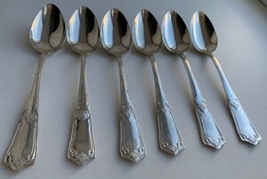 Комплект столовых ложек 6 штук 875 пробы в ЛЮКСе.