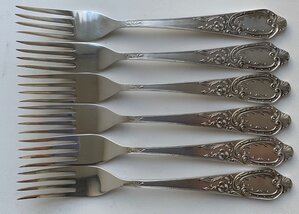 Комплект вилок 6 штук 875 пробы в коробке, ЛЮКС!