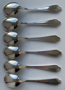 Комплект ДЕСЕРТНЫХ ложек 6 штук 875 пробы в коробке, ЛЮКС!
