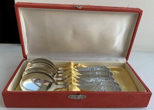 Комплект ДЕСЕРТНЫХ ложек 6 штук 875 пробы в коробке, ЛЮКС!