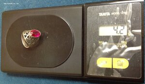 Перстень с красным камнем Серебро 875