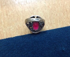 Перстень с красным камнем Серебро 875