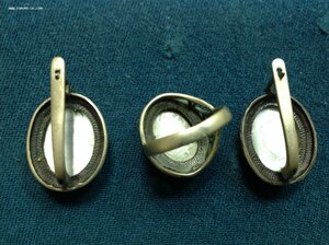 Набор Перстень с серьгами с лунным камнем типа Опал