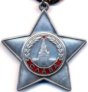 Орден Славы 3-ей степени № 7О6141 на пластуна.