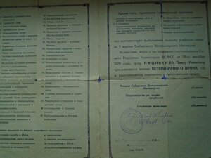 Свидетельство ветеринарного врача 1930г