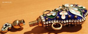 Нашейный флакон для парфюма серебро , живоп. эмали, Красота!