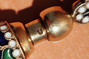 Нашейный флакон для парфюма серебро , живоп. эмали, Красота!