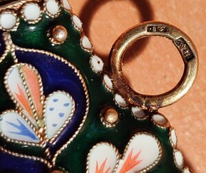 Нашейный флакон для парфюма серебро , живоп. эмали, Красота!