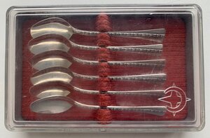 Комплект кофейных ложек "Централь" 916 пробы, 6 штук.