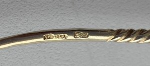 Комплект витых кофейных ложек 875 пробы 1954 года, 6 штук.