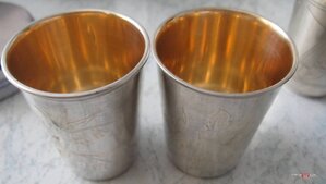 Пара стопок  ((НЭП?) Ag875, позолота,штихель.)