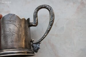 подстаканник, проба 875 с рабочим