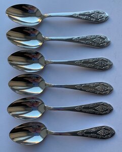 Комплект кофейных ложек "Каштан" 875 пробы, 6 штук.