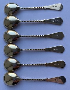 Комплект тбилисских кофейных ложек 875 пробы, 6 штук.