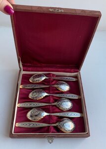 Комплект ОЛИМПИЙСКИХ чайных ложек СЕВЕРНАЯ ЧЕРНЬ, 6 штук.