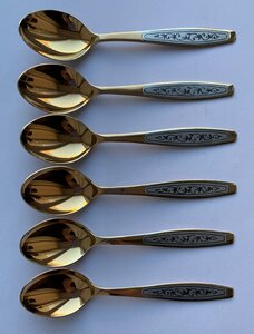 Комплект ОЛИМПИЙСКИХ чайных ложек СЕВЕРНАЯ ЧЕРНЬ, 6 штук.