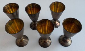 Комплект таллинских рюмок 875 пробы в коробке, 6 штук. ЛЮКС!