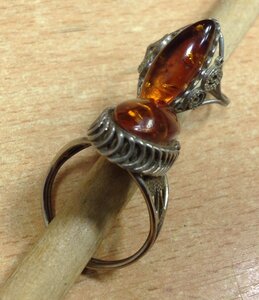 2 перстня с Янтарём СССР бижутерия