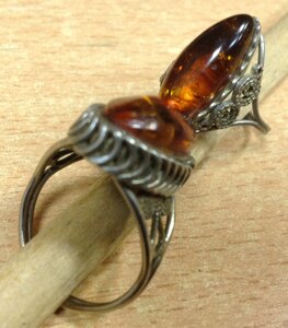 2 перстня с Янтарём СССР бижутерия