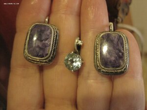 Серьги, серебро, " Сиреневая сказка"