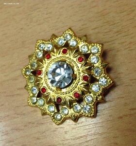 Брошка со стразами времён СССР золоченая
