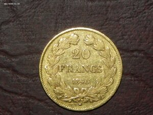 20 франков 1840 и 1907. золото. Франция