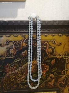 Бусы с голубым камнем "Незабудка"