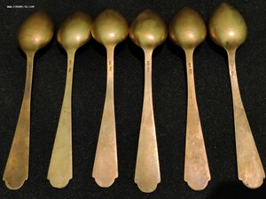 Ложки чайные 6 шт. Серебро 916 позоло эмаль в родной коробке