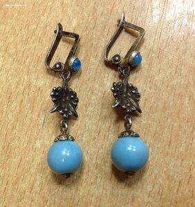 Серьги СССР бижутерия непользованные