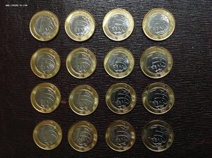 16 монет по 1 Реалу Олимпийские Бразилия 2012-2016 года