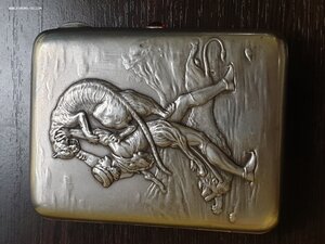 Портсигар "Витязь в Тигровой Шкуре" СЕРЕБРО 875 проба