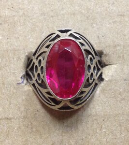 Перстень с красным камнем Серебро 875