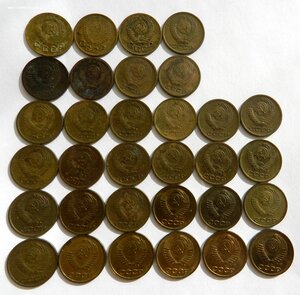 1 копейка СССР погодовка 1949 - 1991 (32 монеты)