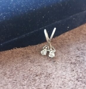 Серьги серебро, с камушком